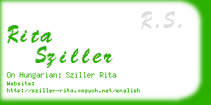 rita sziller business card